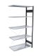 Fachbodenregal Stecksystem, Anbauregal, einseitig nutzbar, H2300xB1000xT350 mm, 5 Fachböden, Fachlast 85 kg, schwarz / verzinkt