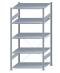 SCHULTE Steckregal, Fachbodenregale Stecksystem, Grundregal, einseitig nutzbar, H2000xB1000xT800 mm, 5 Fachböden, Fachlast 150 kg, sendzimirverzinkt