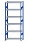 SCHULTE Steckregal, Fachbodenregale Stecksystem, Grundregal, einseitig nutzbar, H2500xB1000xT400 mm, 6 Fachböden, Fachlast 150 kg, RAL 5010 enzianblau / verzinkt