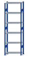 SCHULTE Steckregal, Fachbodenregale Stecksystem, Grundregal, beidseitig nutzbar, H2500xB750xT300 mm, 6 Fachböden, Fachlast 150 kg, RAL 5010 enzianblau / verzinkt
