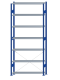 SCHULTE Steckregal, Fachbodenregale Stecksystem, Grundregal, einseitig nutzbar, H3000xB1300xT300 mm, 7 Fachböden, Fachlast 150 kg, RAL 5010 enzianblau / verzinkt