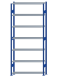 SCHULTE Steckregal, Fachbodenregale Stecksystem, Grundregal, beidseitig nutzbar, H3000xB1300xT300 mm, 7 Fachböden, Fachlast 150 kg, RAL 5010 enzianblau / verzinkt
