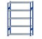 SCHULTE Steckregal, Fachbodenregale Stecksystem, Grundregal, beidseitig nutzbar, H2000xB1300xT400 mm, 5 Fachböden, Fachlast 150 kg, RAL 5010 enzianblau / verzinkt