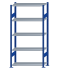 SCHULTE Steckregal, Fachbodenregale Stecksystem, Grundregal, beidseitig nutzbar, H2000xB1000xT400 mm, 5 Fachböden, Fachlast 150 kg, RAL 5010 enzianblau / verzinkt