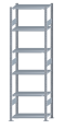 SCHULTE Steckregal, Fachbodenregale Stecksystem, Grundregal, beidseitig nutzbar, H2500xB750xT400 mm, 6 Fachböden, Fachlast 150 kg, sendzimirverzinkt