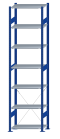 SCHULTE Steckregal, Fachbodenregale Stecksystem, Grundregal, einseitig nutzbar, H3000xB750xT400 mm, 7 Fachböden, Fachlast 150 kg, RAL 5010 enzianblau / verzinkt