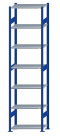 SCHULTE Steckregal, Fachbodenregale Stecksystem, Grundregal, beidseitig nutzbar, H3000xB750xT400 mm, 7 Fachböden, Fachlast 150 kg, RAL 5010 enzianblau / verzinkt