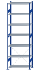 SCHULTE Steckregal, Fachbodenregale Stecksystem, Grundregal, einseitig nutzbar, H3000xB1000xT400 mm, 7 Fachböden, Fachlast 150 kg, RAL 5010 enzianblau / verzinkt