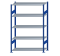 SCHULTE Steckregal, Fachbodenregale Stecksystem, Grundregal, beidseitig nutzbar, H2000xB1300xT500 mm, 5 Fachböden, Fachlast 150 kg, RAL 5010 enzianblau / verzinkt