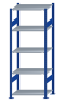 SCHULTE Steckregal, Fachbodenregale Stecksystem, Grundregal, beidseitig nutzbar, H2000xB750xT500 mm, 5 Fachböden, Fachlast 150 kg, RAL 5010 enzianblau / verzinkt