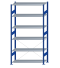 SCHULTE Steckregal, Fachbodenregale Stecksystem, Grundregal, einseitig nutzbar, H2500xB1300xT500 mm, 6 Fachböden, Fachlast 150 kg, RAL 5010 enzianblau / verzinkt