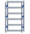 SCHULTE Steckregal, Fachbodenregale Stecksystem, Grundregal, beidseitig nutzbar, H2500xB1300xT500 mm, 6 Fachböden, Fachlast 150 kg, RAL 5010 enzianblau / verzinkt