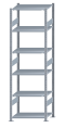 SCHULTE Steckregal, Fachbodenregale Stecksystem, Grundregal, beidseitig nutzbar, H2500xB750xT500 mm, 6 Fachböden, Fachlast 150 kg, sendzimirverzinkt