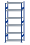 SCHULTE Steckregal, Fachbodenregale Stecksystem, Grundregal, beidseitig nutzbar, H2500xB1000xT500 mm, 6 Fachböden, Fachlast 150 kg, RAL 5010 enzianblau / verzinkt