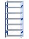 SCHULTE Steckregal, Fachbodenregale Stecksystem, Grundregal, einseitig nutzbar, H3000xB1300xT500 mm, 7 Fachböden, Fachlast 150 kg, RAL 5010 enzianblau / verzinkt