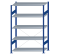 SCHULTE Steckregal, Fachbodenregale Stecksystem, Grundregal, einseitig nutzbar, H2000xB1300xT600 mm, 5 Fachböden, Fachlast 150 kg, RAL 5010 enzianblau / verzinkt