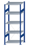 SCHULTE Steckregal, Fachbodenregale Stecksystem, Grundregal, einseitig nutzbar, H2000xB750xT600 mm, 5 Fachböden, Fachlast 150 kg, RAL 5010 enzianblau / verzinkt