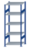 SCHULTE Steckregal, Fachbodenregale Stecksystem, Grundregal, beidseitig nutzbar, H2000xB750xT600 mm, 5 Fachböden, Fachlast 150 kg, RAL 5010 enzianblau / verzinkt