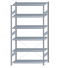 SCHULTE Steckregal, Fachbodenregale Stecksystem, Grundregal, einseitig nutzbar, H2500xB1300xT600 mm, 6 Fachböden, Fachlast 150 kg, sendzimirverzinkt