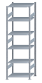 SCHULTE Steckregal, Fachbodenregale Stecksystem, Grundregal, beidseitig nutzbar, H2500xB750xT600 mm, 6 Fachböden, Fachlast 150 kg, sendzimirverzinkt
