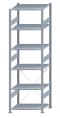 SCHULTE Steckregal, Fachbodenregale Stecksystem, Grundregal, einseitig nutzbar, H2500xB750xT600 mm, 6 Fachböden, Fachlast 150 kg, sendzimirverzinkt