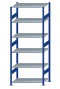 SCHULTE Steckregal, Fachbodenregale Stecksystem, Grundregal, beidseitig nutzbar, H2500xB1000xT600 mm, 6 Fachböden, Fachlast 150 kg, RAL 5010 enzianblau / verzinkt