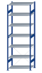 SCHULTE Steckregal, Fachbodenregale Stecksystem, Grundregal, einseitig nutzbar, H3000xB1000xT600 mm, 7 Fachböden, Fachlast 150 kg, RAL 5010 enzianblau / verzinkt