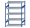 SCHULTE Steckregal, Fachbodenregale Stecksystem, Grundregal, einseitig nutzbar, H2000xB1300xT800 mm, 5 Fachböden, Fachlast 150 kg, RAL 5010 enzianblau / verzinkt