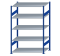 SCHULTE Steckregal, Fachbodenregale Stecksystem, Grundregal, beidseitig nutzbar, H2000xB1300xT800 mm, 5 Fachböden, Fachlast 150 kg, RAL 5010 enzianblau / verzinkt