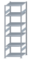 SCHULTE Steckregal, Fachbodenregale Stecksystem, Grundregal, beidseitig nutzbar, H2500xB750xT800 mm, 6 Fachböden, Fachlast 150 kg, sendzimirverzinkt