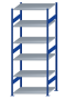 SCHULTE Steckregal, Fachbodenregale Stecksystem, Grundregal, beidseitig nutzbar, H2500xB1000xT800 mm, 6 Fachböden, Fachlast 150 kg, RAL 5010 enzianblau / verzinkt