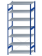 SCHULTE Steckregal, Fachbodenregale Stecksystem, Grundregal, einseitig nutzbar, H3000xB1300xT800 mm, 7 Fachböden, Fachlast 150 kg, RAL 5010 enzianblau / verzinkt