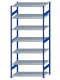 SCHULTE Steckregal, Fachbodenregale Stecksystem, Grundregal, beidseitig nutzbar, H3000xB1300xT800 mm, 7 Fachböden, Fachlast 150 kg, RAL 5010 enzianblau / verzinkt