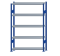 SCHULTE Steckregal, Fachbodenregale Stecksystem, Grundregal, beidseitig nutzbar, H2000xB1300xT300 mm, 5 Fachböden, Fachlast 250 kg, RAL 5010 enzianblau / verzinkt