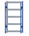 SCHULTE Steckregal, Fachbodenregale Stecksystem, Grundregal, beidseitig nutzbar, H2000xB1000xT300 mm, 5 Fachböden, Fachlast 250 kg, RAL 5010 enzianblau / verzinkt