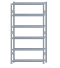 SCHULTE Steckregal, Fachbodenregale Stecksystem, Grundregal, beidseitig nutzbar, H2500xB1300xT300 mm, 6 Fachböden, Fachlast 250 kg, sendzimirverzinkt