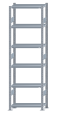 SCHULTE Steckregal, Fachbodenregale Stecksystem, Grundregal, beidseitig nutzbar, H2500xB750xT300 mm, 6 Fachböden, Fachlast 250 kg, sendzimirverzinkt