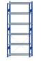 SCHULTE Steckregal, Fachbodenregale Stecksystem, Grundregal, einseitig nutzbar, H2500xB1000xT300 mm, 6 Fachböden, Fachlast 250 kg, RAL 5010 enzianblau / verzinkt