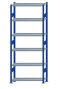 SCHULTE Steckregal, Fachbodenregale Stecksystem, Grundregal, beidseitig nutzbar, H2500xB1000xT300 mm, 6 Fachböden, Fachlast 250 kg, RAL 5010 enzianblau / verzinkt