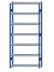 SCHULTE Steckregal, Fachbodenregale Stecksystem, Grundregal, beidseitig nutzbar, H3000xB1300xT300 mm, 7 Fachböden, Fachlast 250 kg, RAL 5010 enzianblau / verzinkt