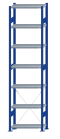 SCHULTE Steckregal, Fachbodenregale Stecksystem, Grundregal, einseitig nutzbar, H3000xB750xT300 mm, 7 Fachböden, Fachlast 250 kg, RAL 5010 enzianblau / verzinkt