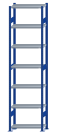 SCHULTE Steckregal, Fachbodenregale Stecksystem, Grundregal, beidseitig nutzbar, H3000xB750xT300 mm, 7 Fachböden, Fachlast 250 kg, RAL 5010 enzianblau / verzinkt