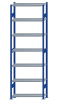 SCHULTE Steckregal, Fachbodenregale Stecksystem, Grundregal, beidseitig nutzbar, H3000xB1000xT300 mm, 7 Fachböden, Fachlast 250 kg, RAL 5010 enzianblau / verzinkt
