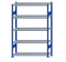 SCHULTE Steckregal, Fachbodenregale Stecksystem, Grundregal, beidseitig nutzbar, H2000xB1300xT400 mm, 5 Fachböden, Fachlast 250 kg, RAL 5010 enzianblau / verzinkt