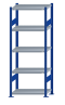 SCHULTE Steckregal, Fachbodenregale Stecksystem, Grundregal, beidseitig nutzbar, H2000xB750xT400 mm, 5 Fachböden, Fachlast 250 kg, RAL 5010 enzianblau / verzinkt