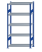 SCHULTE Steckregal, Fachbodenregale Stecksystem, Grundregal, beidseitig nutzbar, H2000xB1000xT400 mm, 5 Fachböden, Fachlast 250 kg, RAL 5010 enzianblau / verzinkt