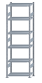 SCHULTE Steckregal, Fachbodenregale Stecksystem, Grundregal, beidseitig nutzbar, H2500xB750xT400 mm, 6 Fachböden, Fachlast 250 kg, sendzimirverzinkt