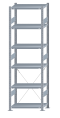 SCHULTE Steckregal, Fachbodenregale Stecksystem, Grundregal, einseitig nutzbar, H2500xB750xT400 mm, 6 Fachböden, Fachlast 250 kg, sendzimirverzinkt