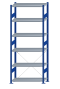 SCHULTE Steckregal, Fachbodenregale Stecksystem, Grundregal, einseitig nutzbar, H2500xB1000xT400 mm, 6 Fachböden, Fachlast 250 kg, RAL 5010 enzianblau / verzinkt