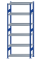 SCHULTE Steckregal, Fachbodenregale Stecksystem, Grundregal, beidseitig nutzbar, H2500xB1000xT400 mm, 6 Fachböden, Fachlast 250 kg, RAL 5010 enzianblau / verzinkt